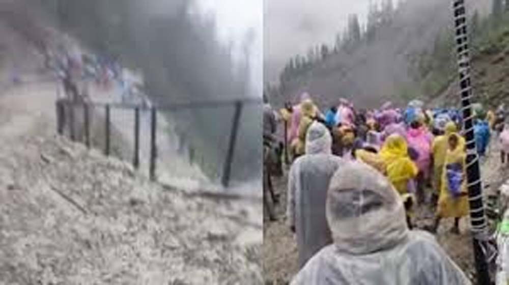 अमरनाथ रूट पर लैंडस्लाइड से महिला की मौत, यात्रा रुकी Woman dies in landslide on Amarnath route, Yatra halted