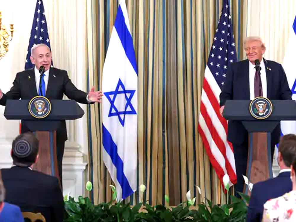 इजराइल गाजा में जंग रोकने को तैयार:ट्रम्प ने 20 पॉइंट का प्लान बनाया Israel ready to stop the war in Gaza: Trump lays out 20-point plan