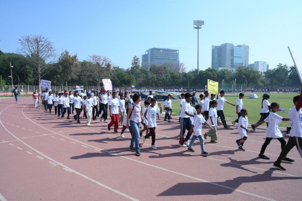 A grand sports festival was organised in which 500 students from 41 schools participated.