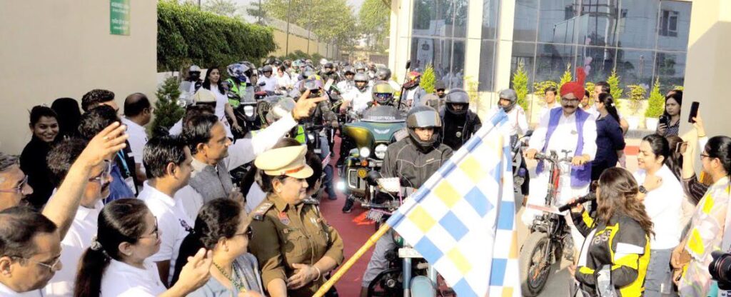 Bike rally organised on the occasion of International Women's Day