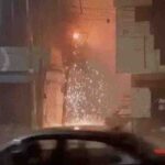 Rain wreaks havoc in Faridabad: electric pole catches fire