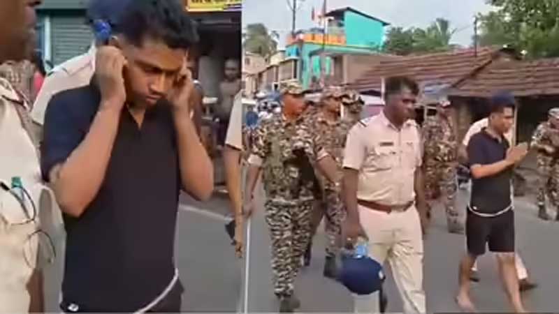 बंगाल पुलिस ने जहांगीर खान को दोबारा परेड कराई The Bengal Police conducted another parade for Jahangir Khan.