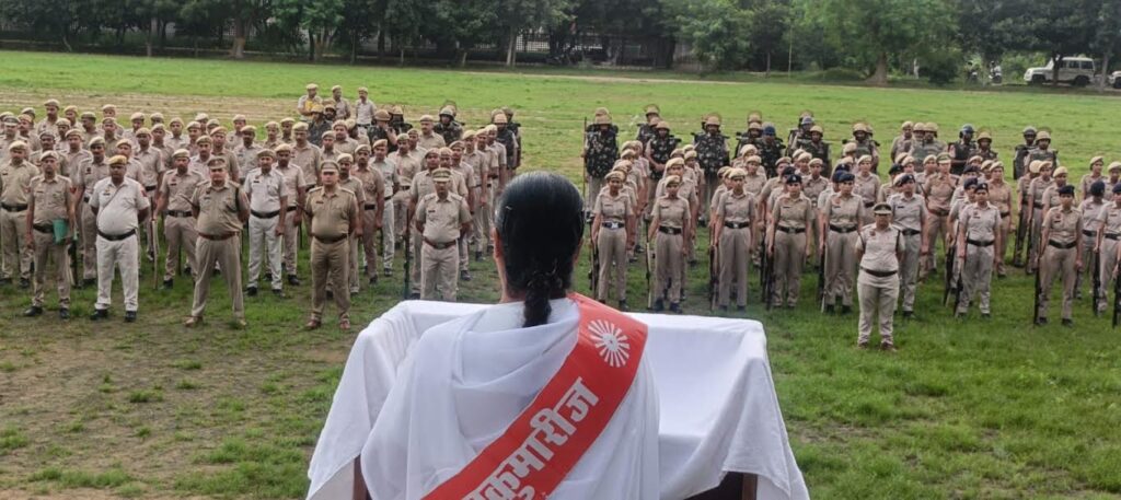 Faridabad Police's initiative against drug abuse; police personnel take a pledge to stay drug-free.