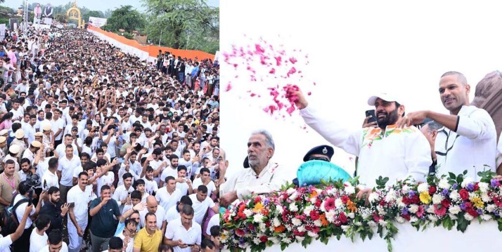फरीदाबाद से नमो मैराथन से पूरे हरियाणा में बुलंद हुई नशा मुक्ति की आवाज : नायब सिंह सैनी The call for a drug-free society resonated across Haryana, starting with the Namo Marathon in Faridabad: Nayab Singh Saini