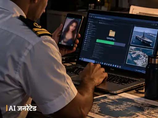 पाकिस्तानी एजेंट के हनीट्रैप में फंसा नेवी जवान:खुफिया जानकारी लीक करने के आरोप Navy sailor falls into Pakistani agent's honey trap: Accused of leaking classified information.